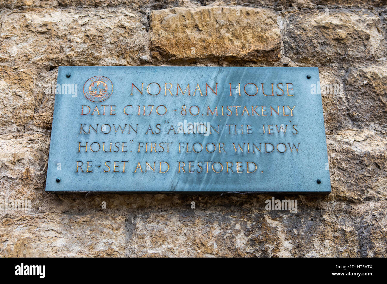 A plaque in the historic city of Lincoln, detailing the history of