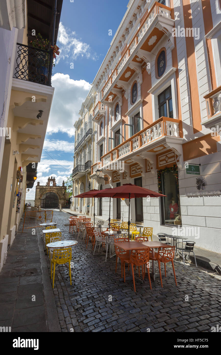 OUTDOOR CAFE CALLE DEL CRISTO OLD TOWN SAN JUAN PUERTO RICO Stock Photo ...