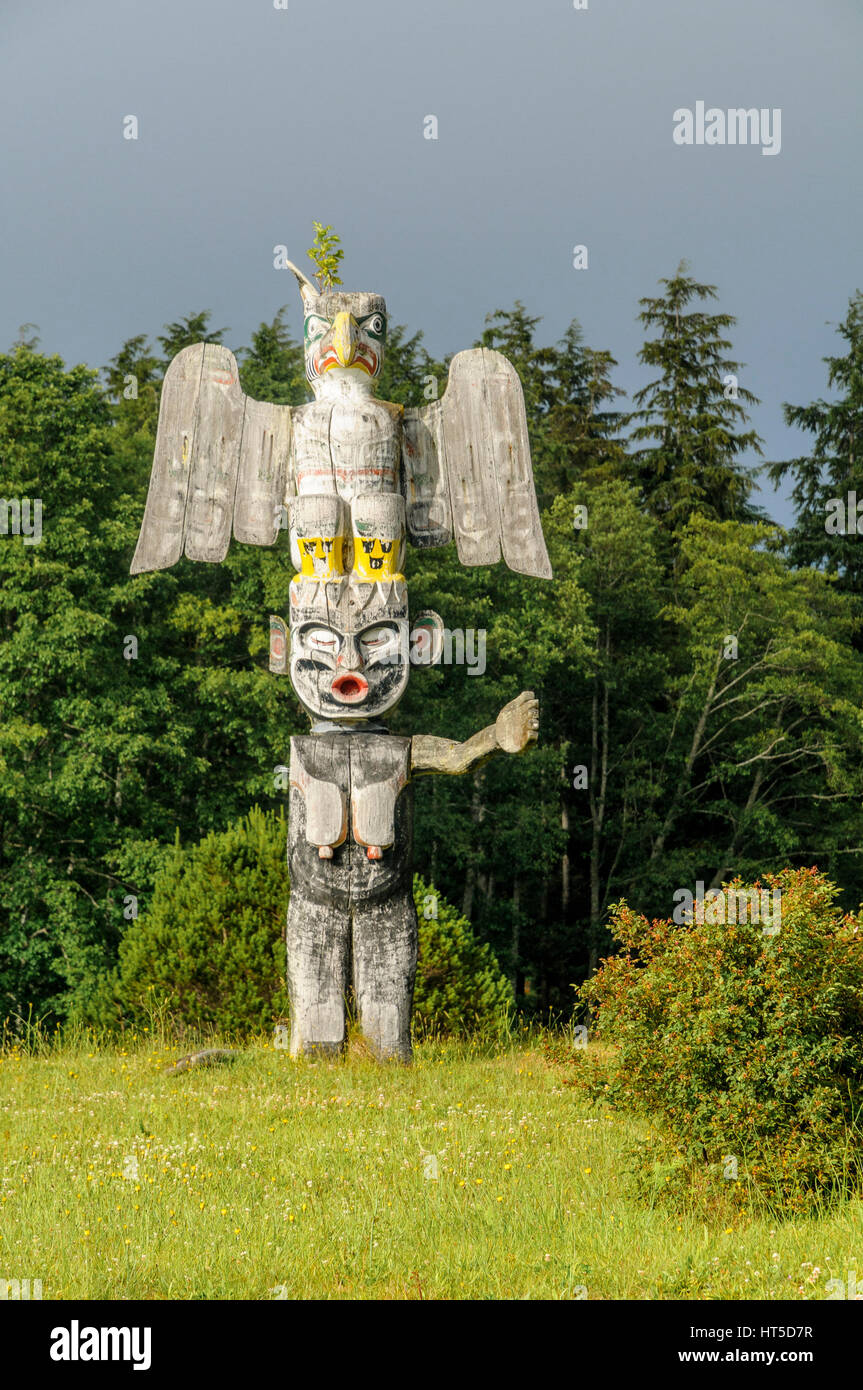 Namgis First Nation Totem poles, Namgis Burial Grounds, the Village of
