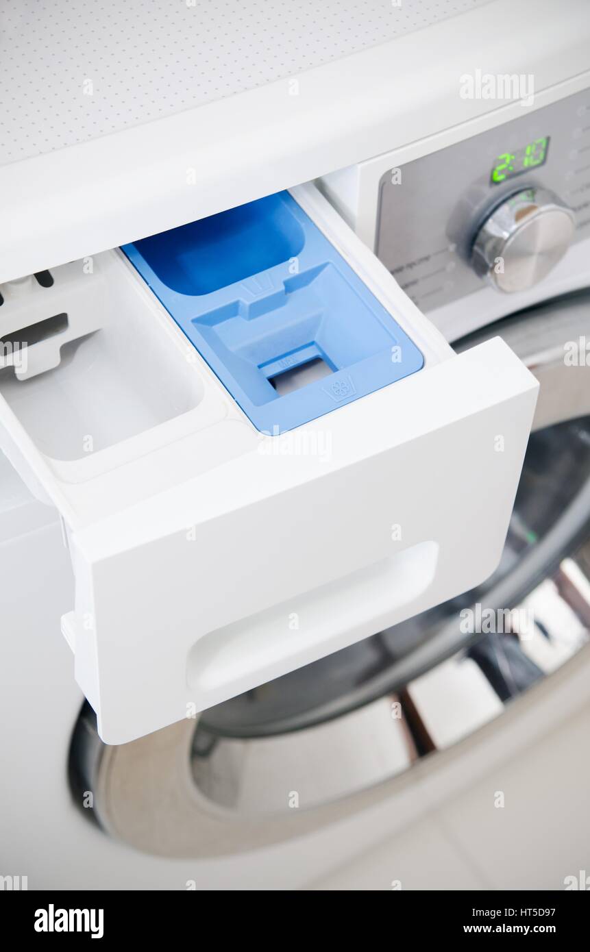 Modern washing machine drawer Stock Photo Alamy