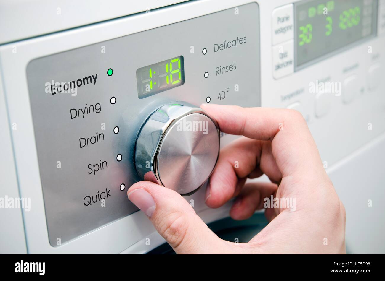 Modern washing machine panel Stock Photo Alamy