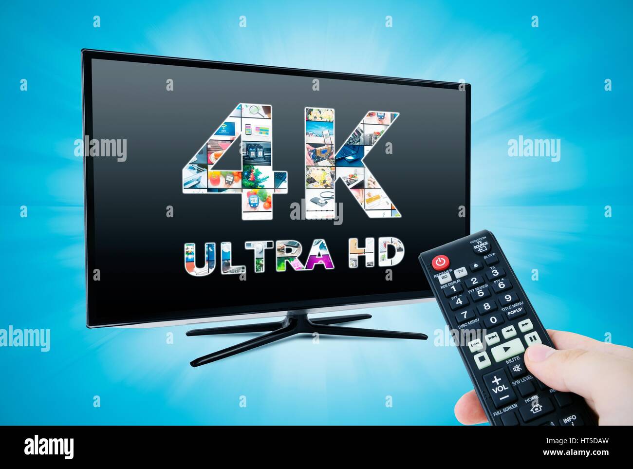 TV ultra HD. 4K television resolution technology Stock Photo