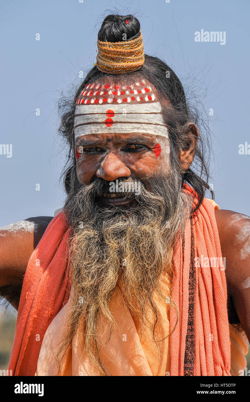 Portrait of an ascetic Shaivite, India Stock Photo