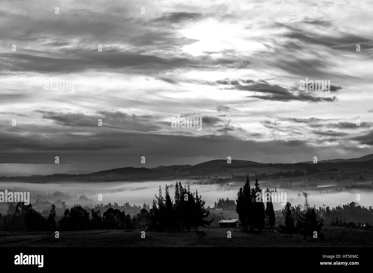 Black and withe landscape Colombia Stock Photo - Alamy