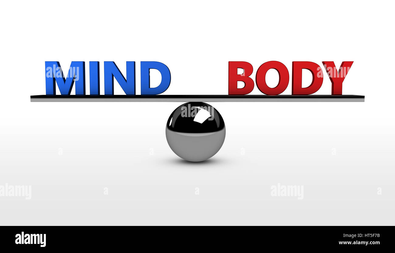 Mind and body lifestyle balance concept 3d illustration. Stock Photo