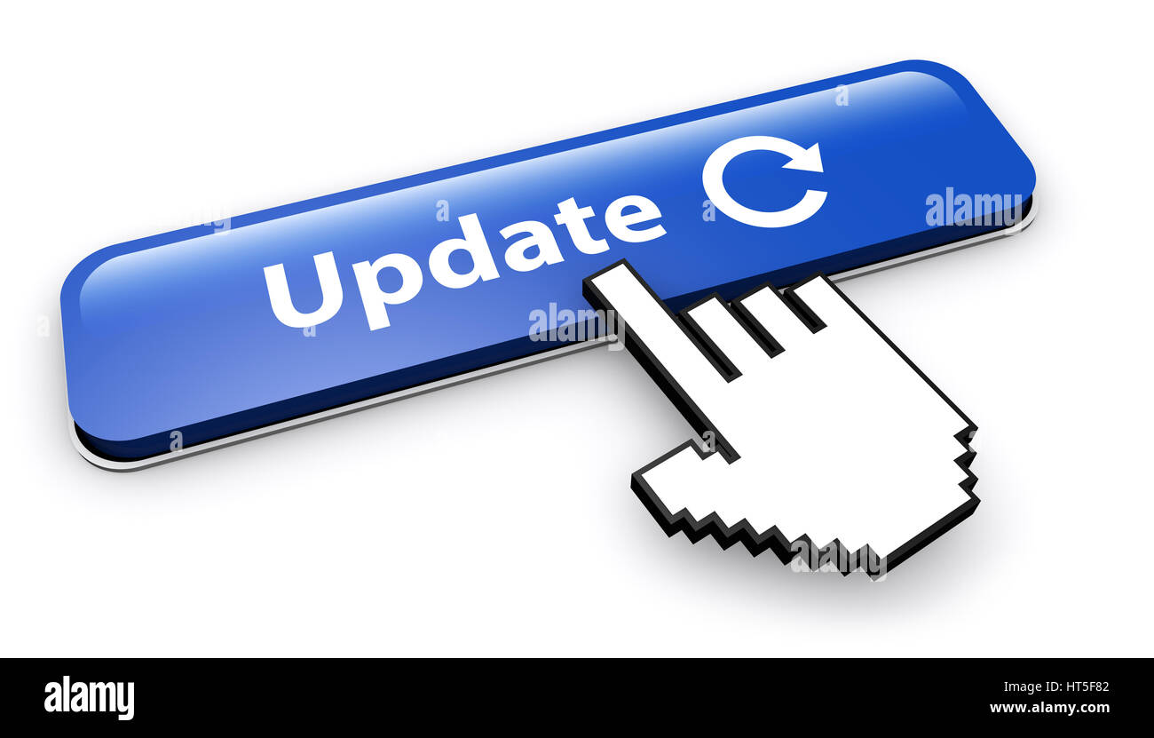 Online update web button with sign and arrow icon 3D illustration on