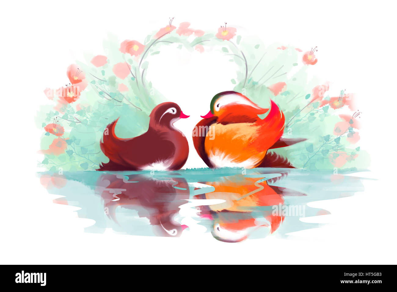 Two ducks flower Cut Out Stock Images & Pictures - Alamy