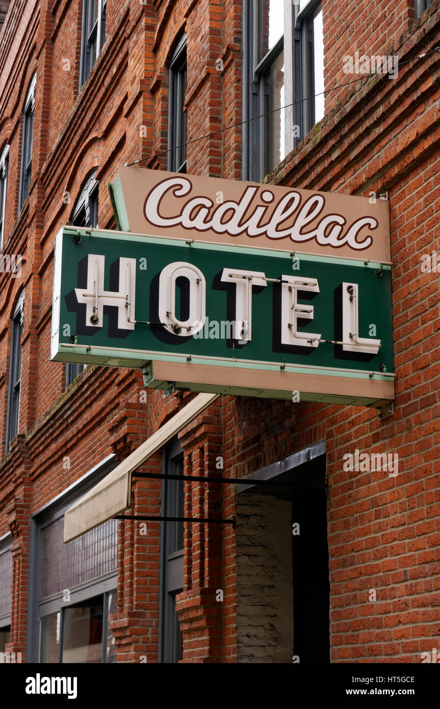 Historic Cadillac Hotel in the Pioneer Square historical district, Seattle, Washington, USA Stock Photo