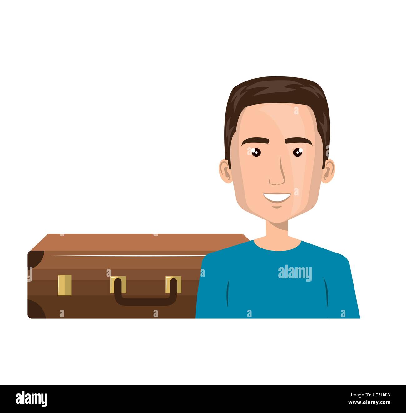 person with travel suitcase Stock Vector Image & Art - Alamy