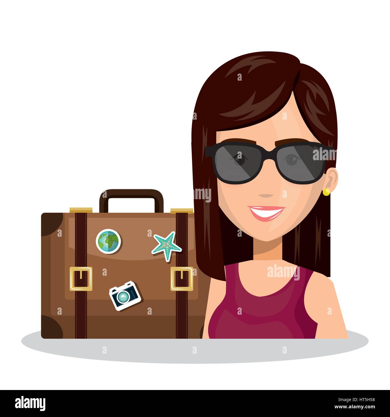 person with travel suitcase Stock Vector Image & Art - Alamy