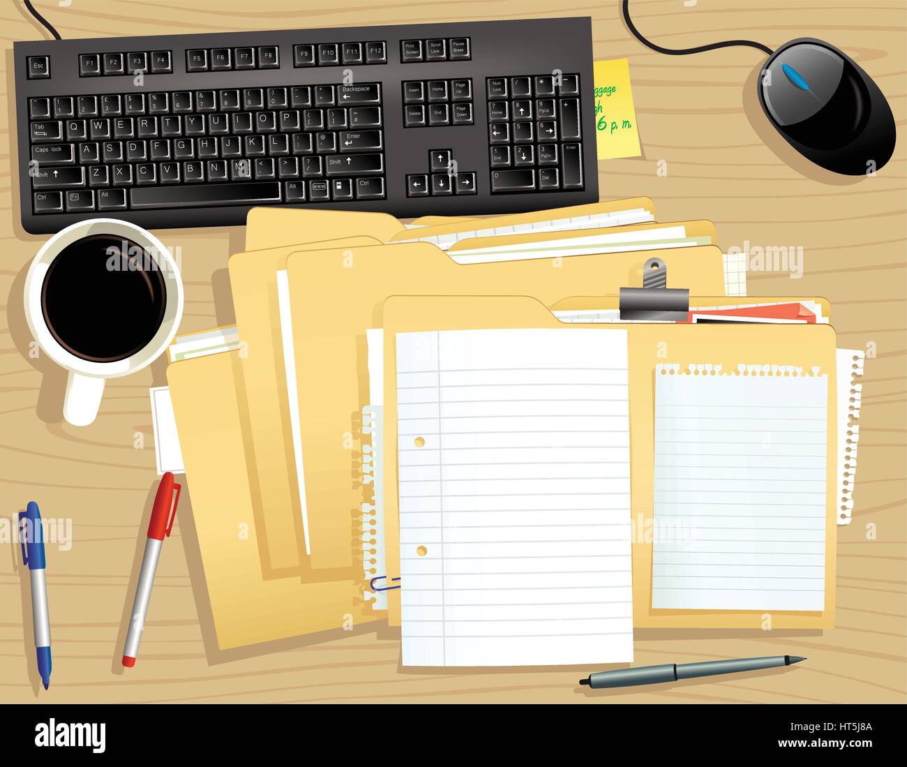 Desk Organizer Above Stock Vector Images Alamy