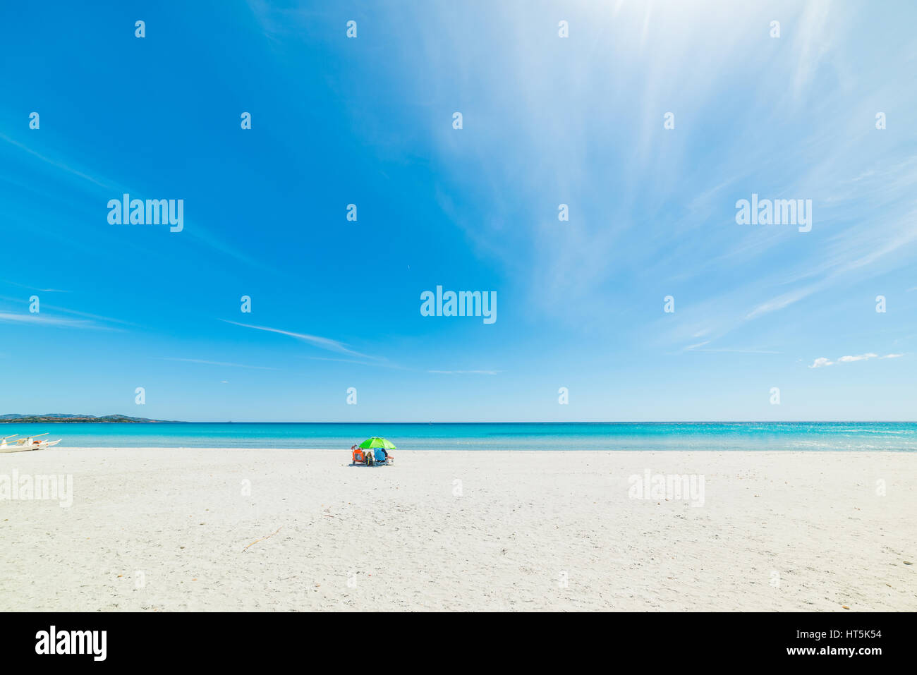 la cinta beach on a sunny day in sardinia Stock Photo