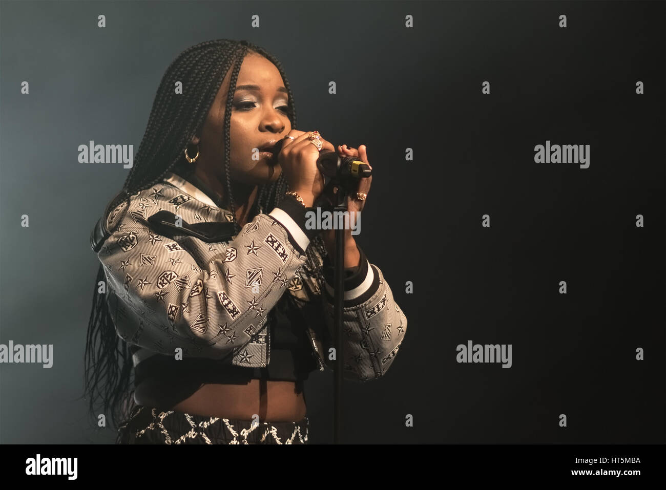 Ray BLK, resplendent in KTZ, in concert at the Village Underground, London Stock Photo