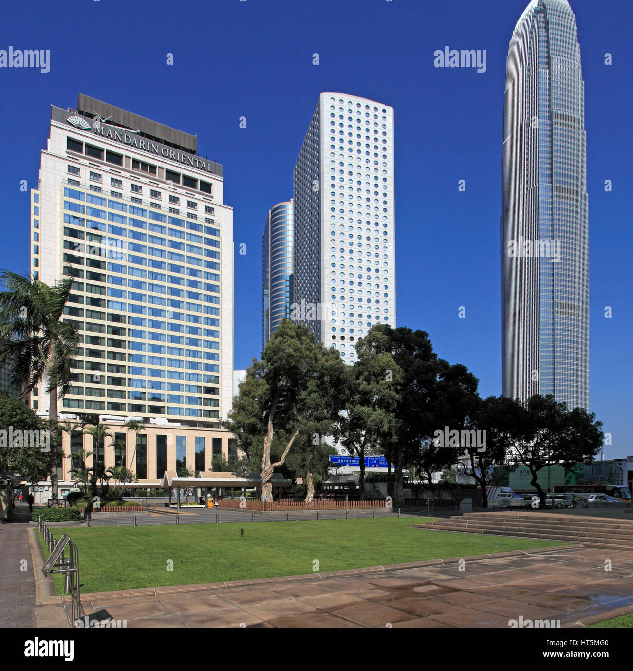 China, Hong Kong, Central district, Mandarin Oriental Hotel, Two International Finance Centre, Stock Photo