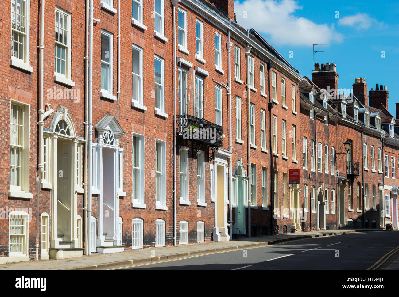 Town houses in St John's Hill, Shrewsbury, Shropshire, England Stock