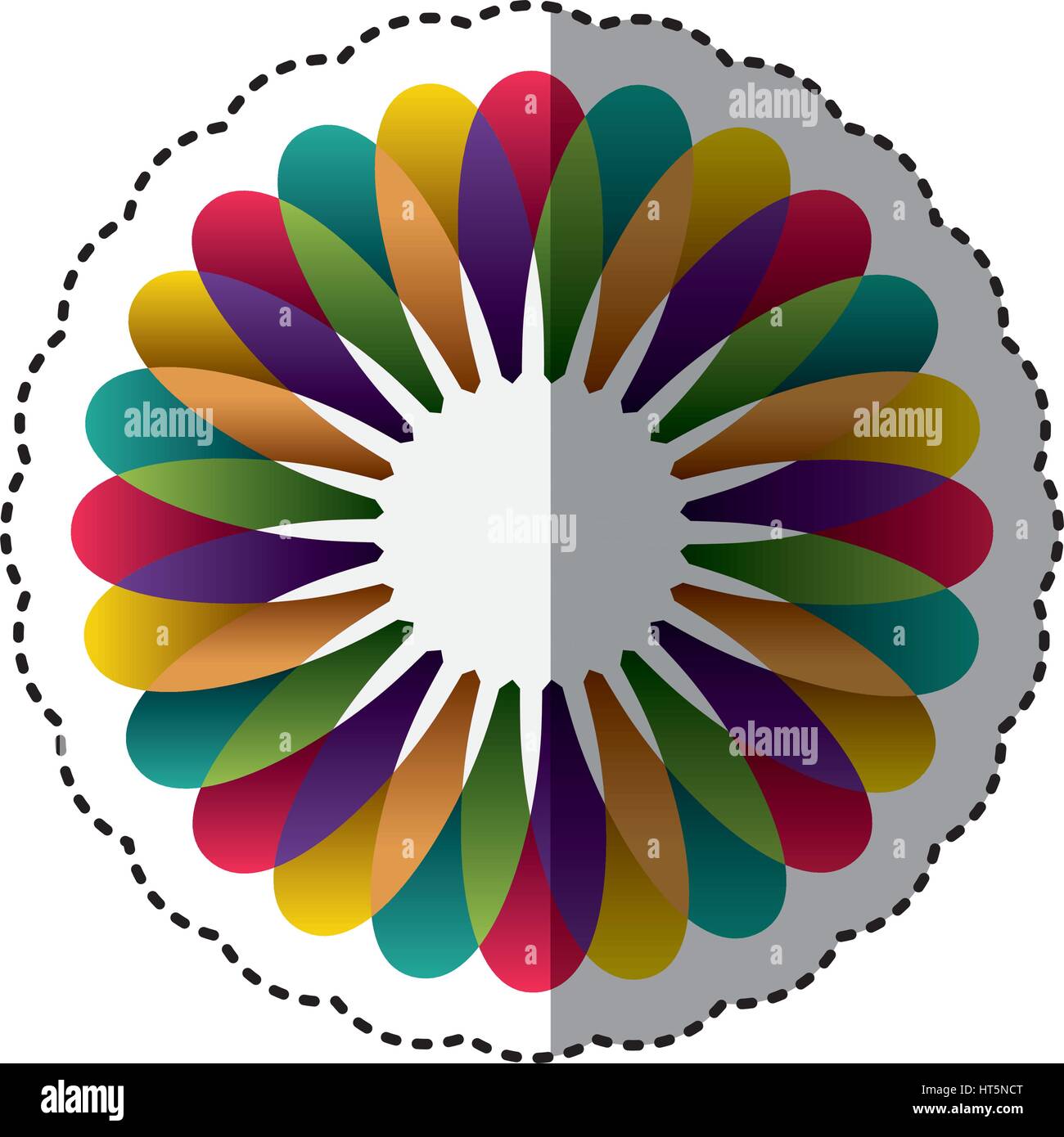 colorful flower with petals icon Stock Vector Image & Art - Alamy