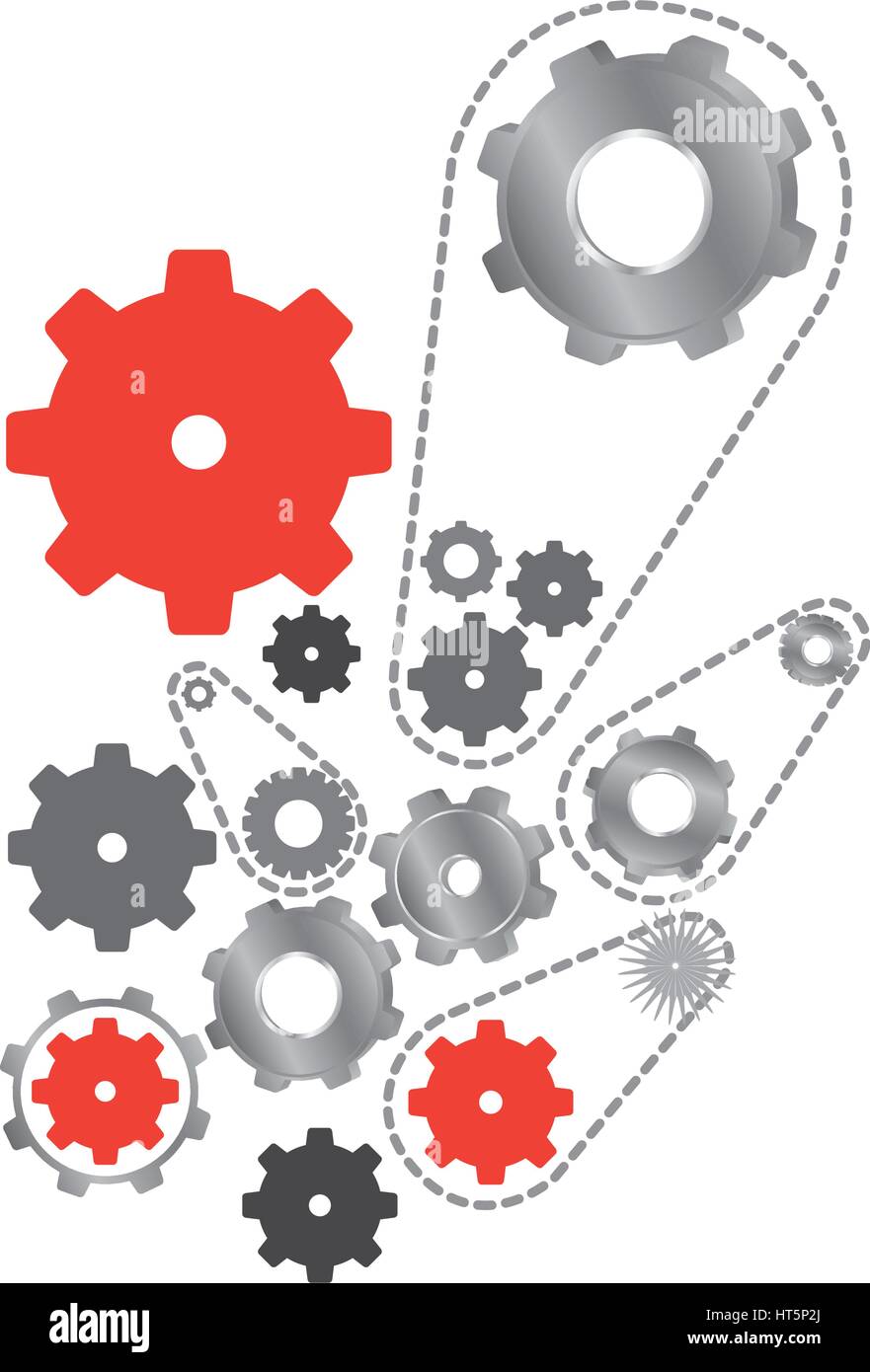 Red gears image Stock Vector Images - Alamy