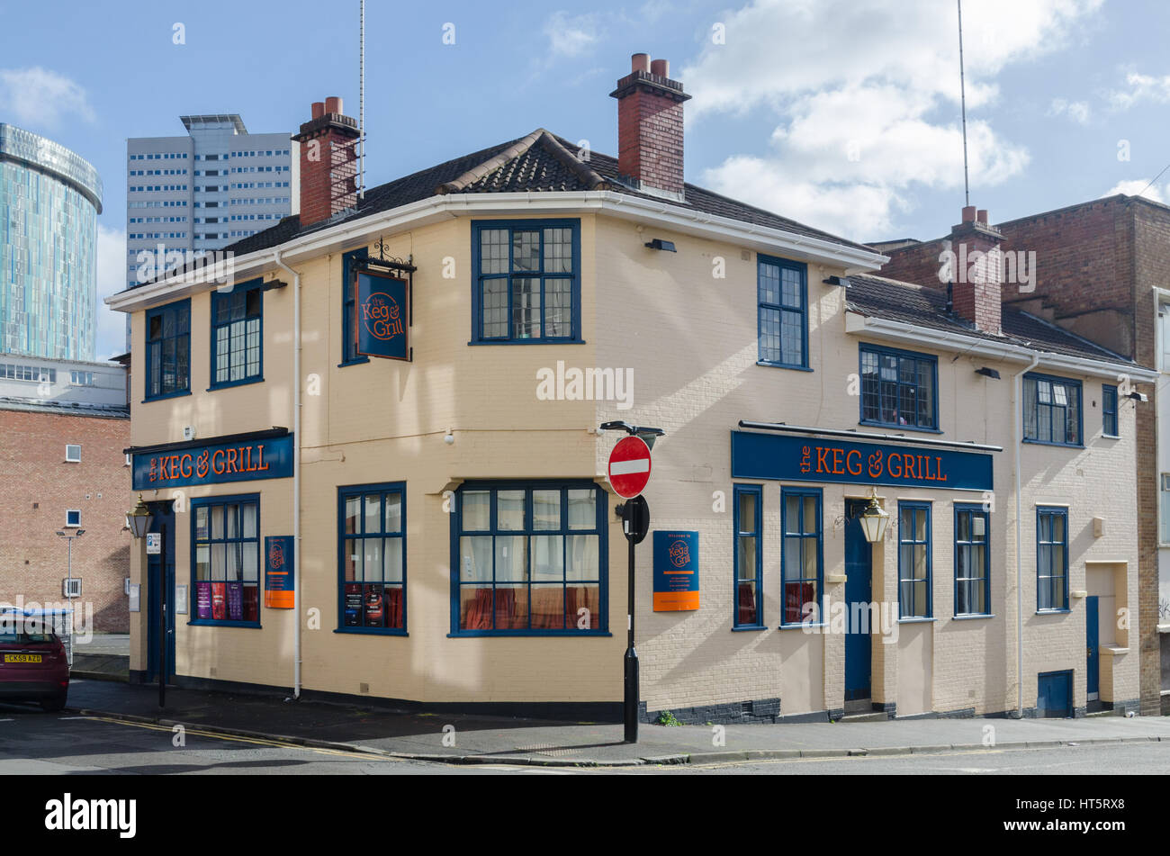 The Keg and Grill pub in Birmingham which serves beer and curry Stock Photo