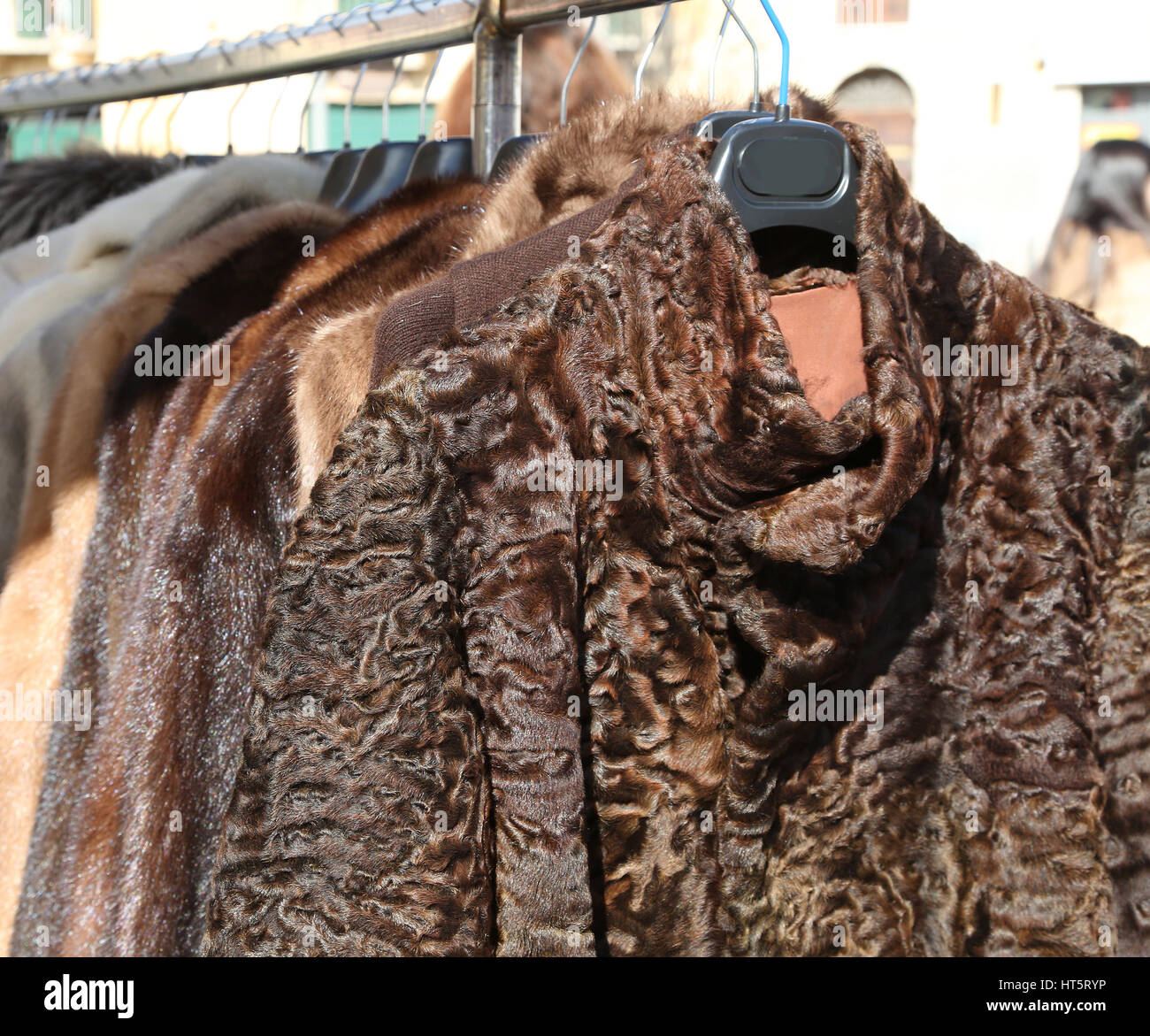 Fur coat hanger hi-res stock photography and images - Alamy