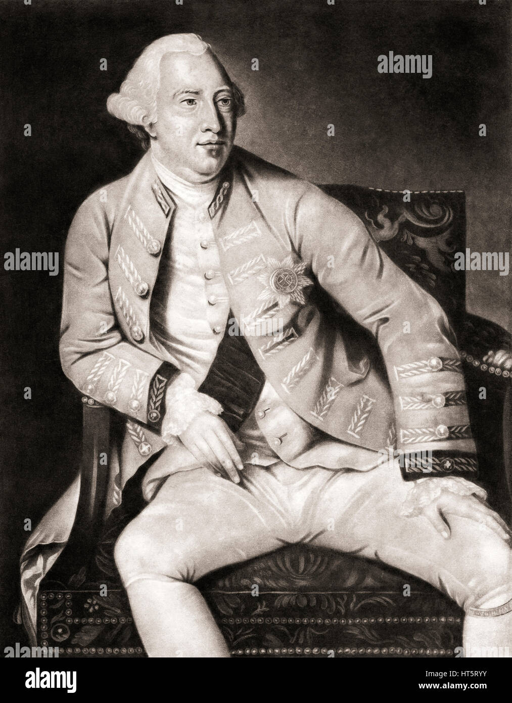 George III, 1738 - 1820. King of the United Kingdom of Great Britain and Ireland.  After an engraving published by Laurie and Whittle of Fleet Street London dated 1794 Stock Photo