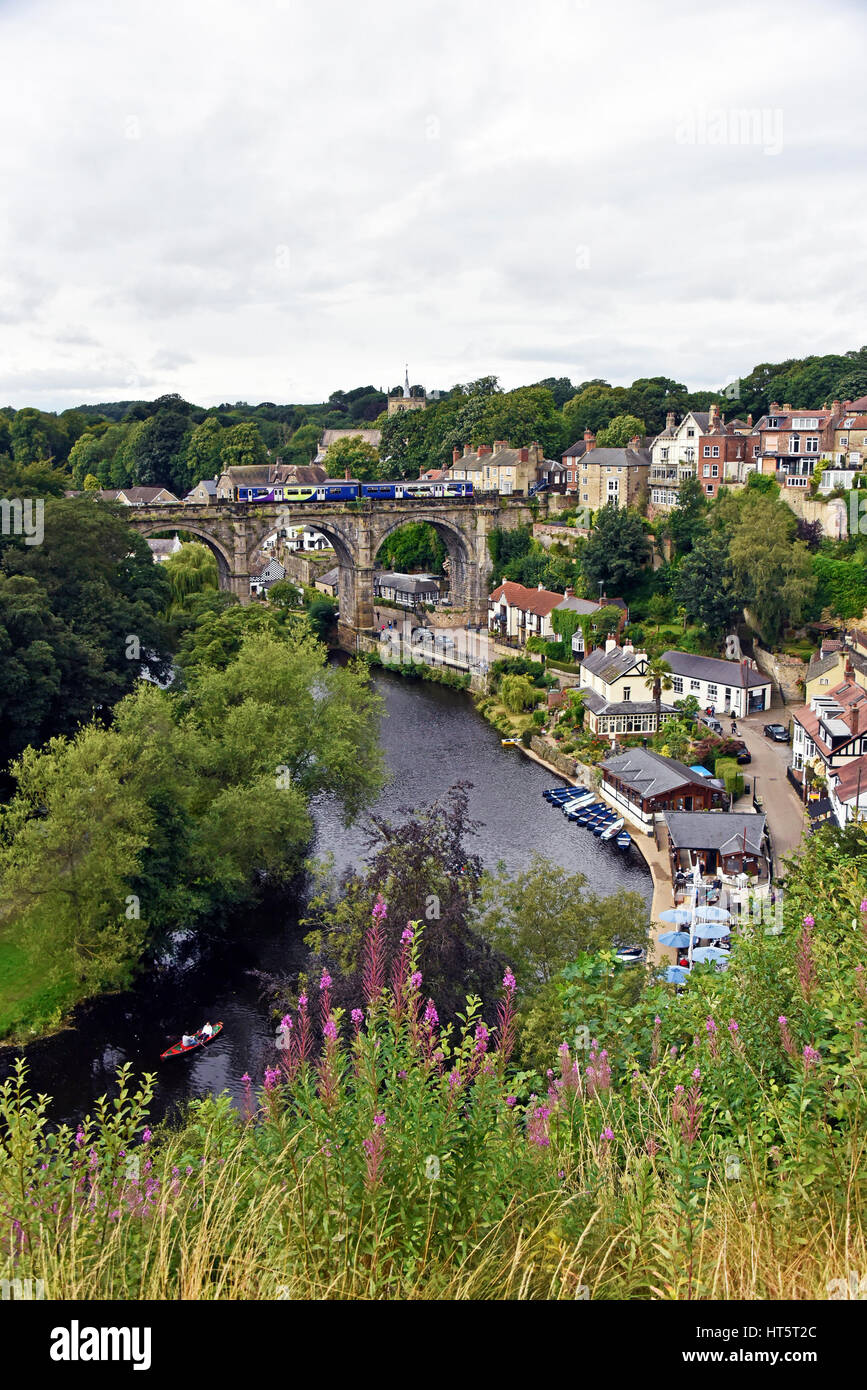 The River Nidd, Knaresborough, North Yorkshire, England, United Kingdom, Europe. Stock Photo