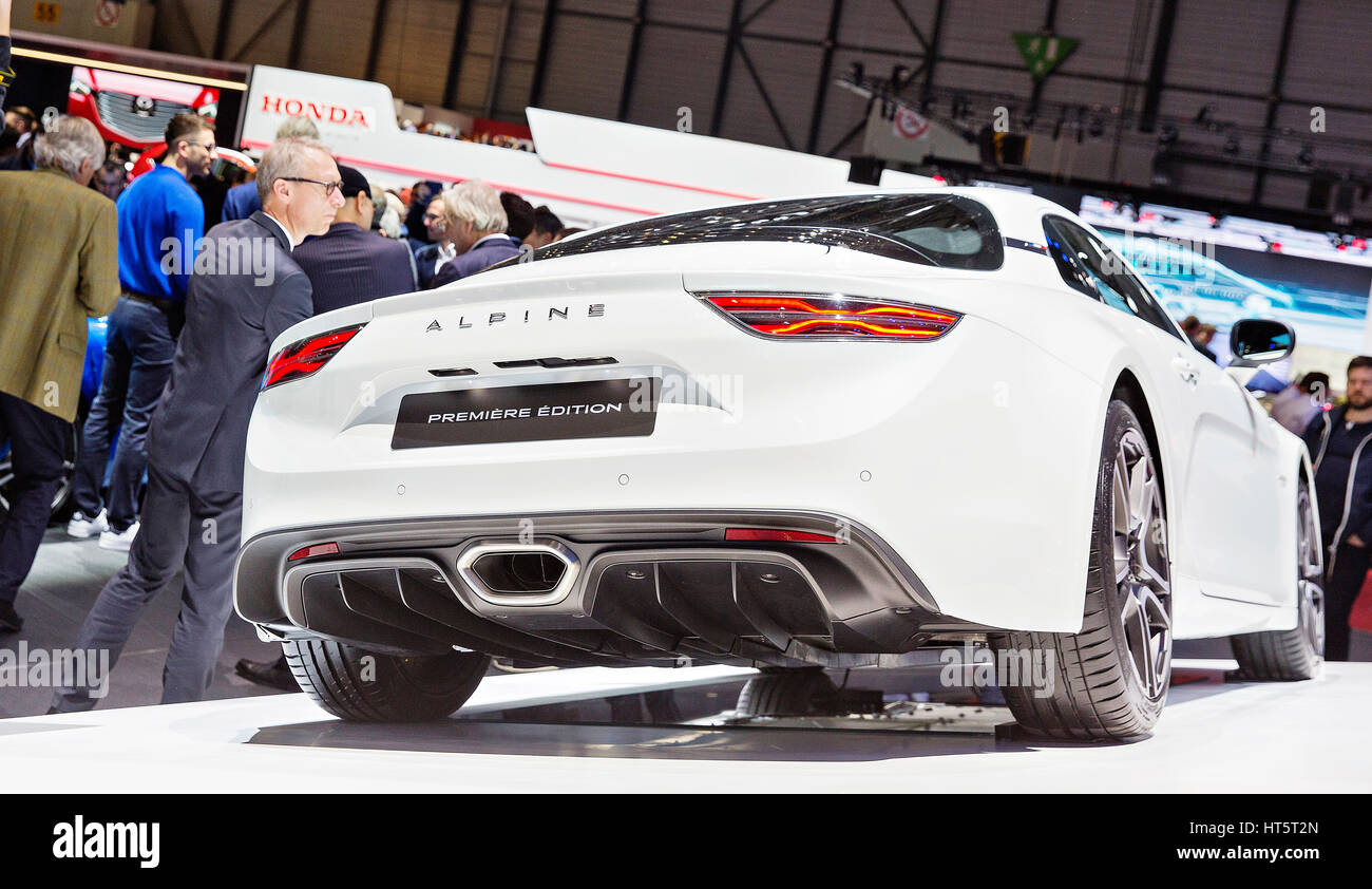 87th Geneva International Motor Show, Switzerland, Alpine A110 Stock ...