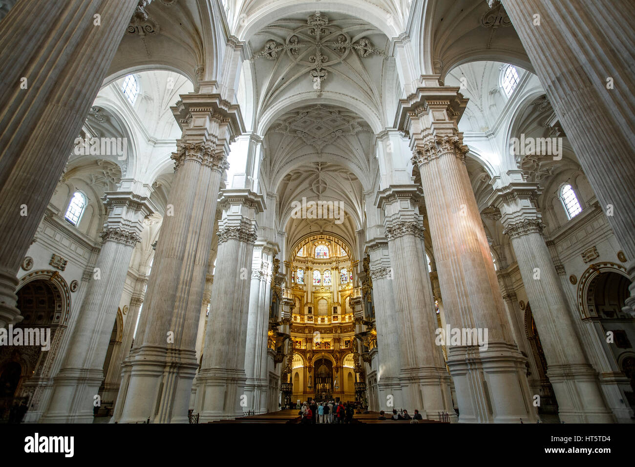 Main nave, Granada Cathedral (Cathedral of the Incarnation), Granada, Spain Stock Photo