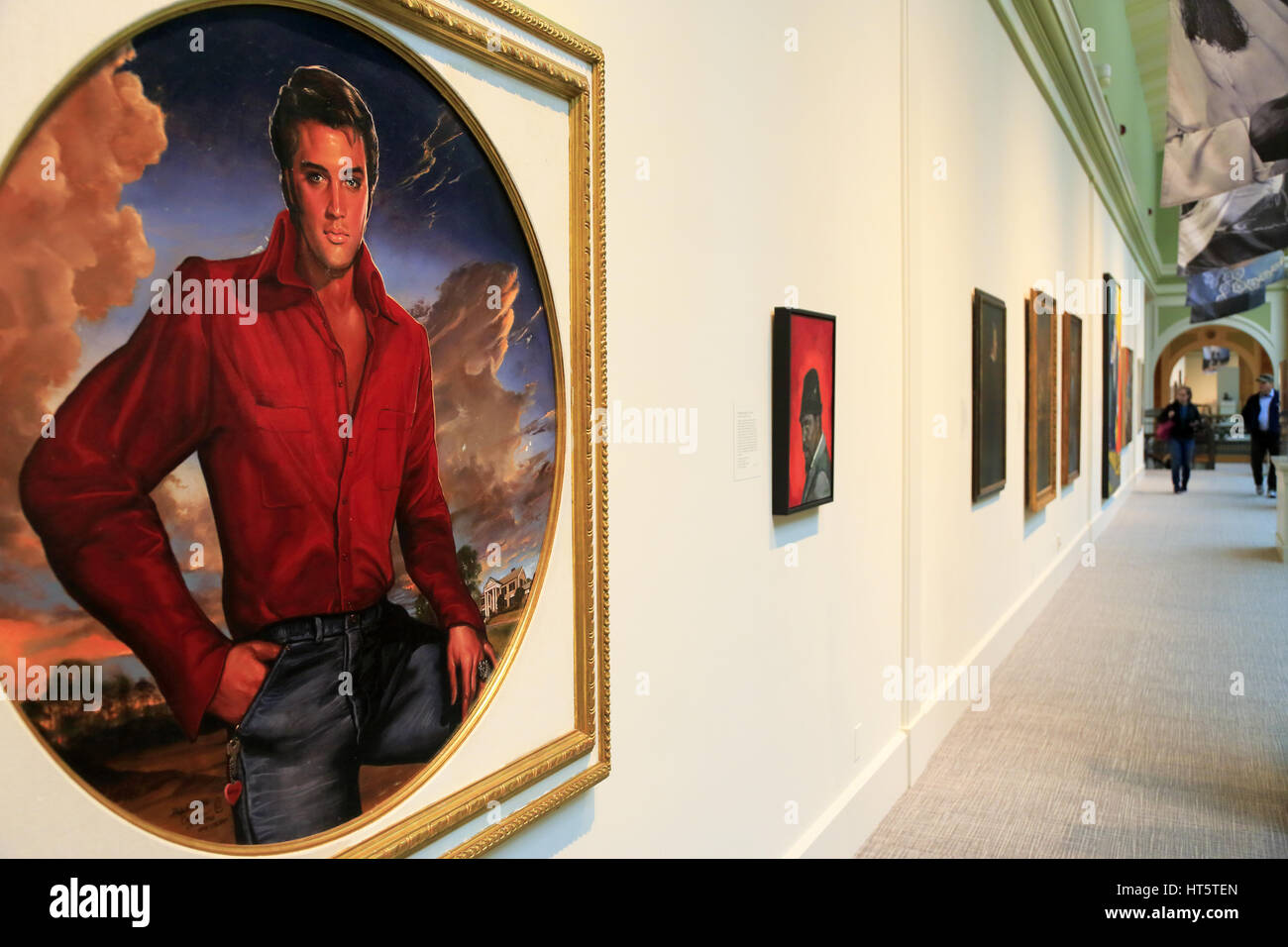 Elvis Presley's portrait in National Portrait Gallery. Washington DC.USA Stock Photo