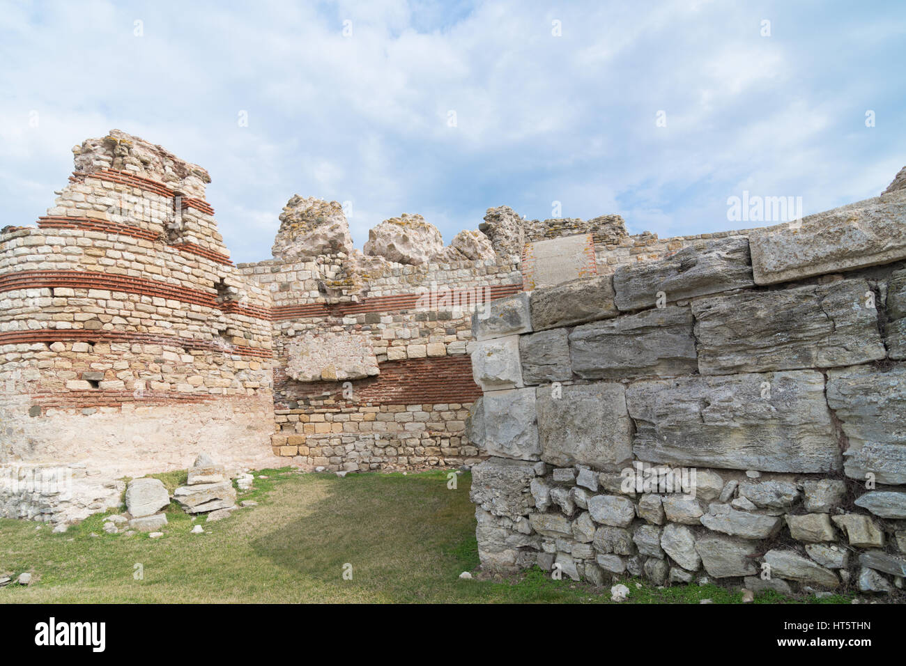 Old fortress walls in Nessebar, Bulgaria Stock Photo