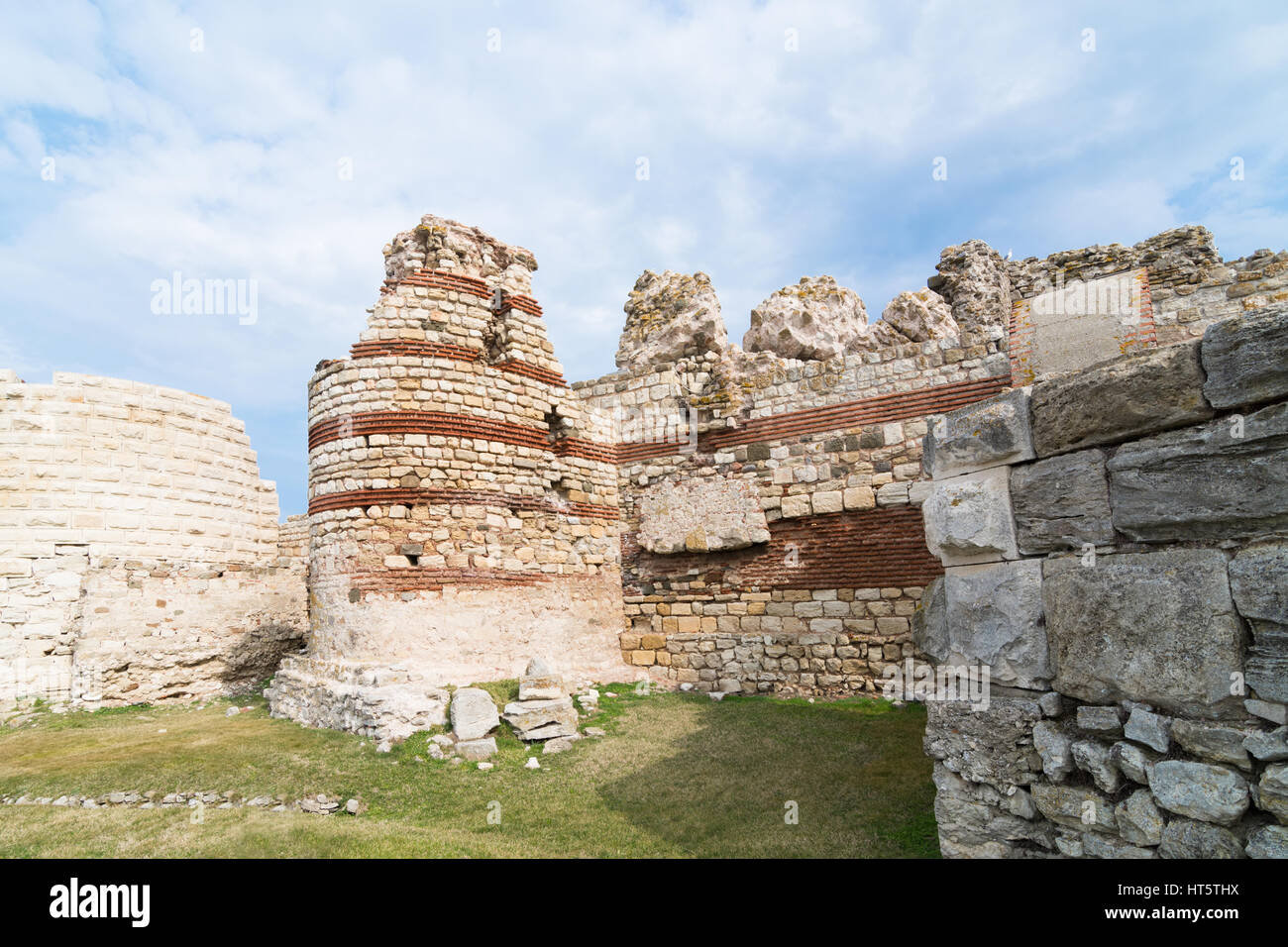 Old fortress walls in Nessebar, Bulgaria Stock Photo