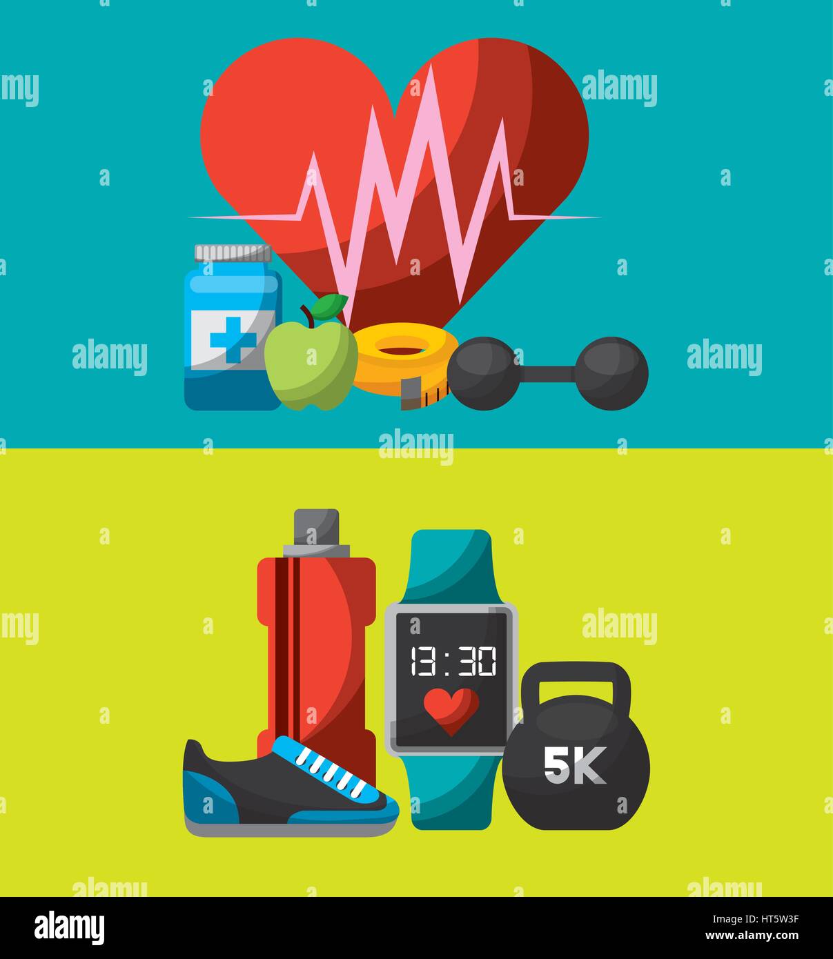 healthy lifestyle concept icons Stock Vector Image & Art - Alamy