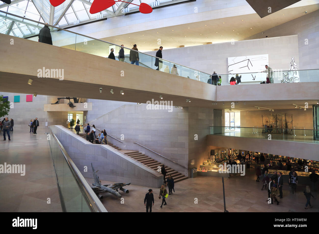 Interior view of the East Building of National Gallery of Art. Washington D.C, USA Stock Photo