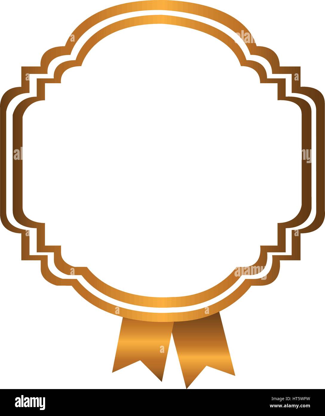 yellow emblem with ribbon decoration icon Stock Vector Image & Art - Alamy