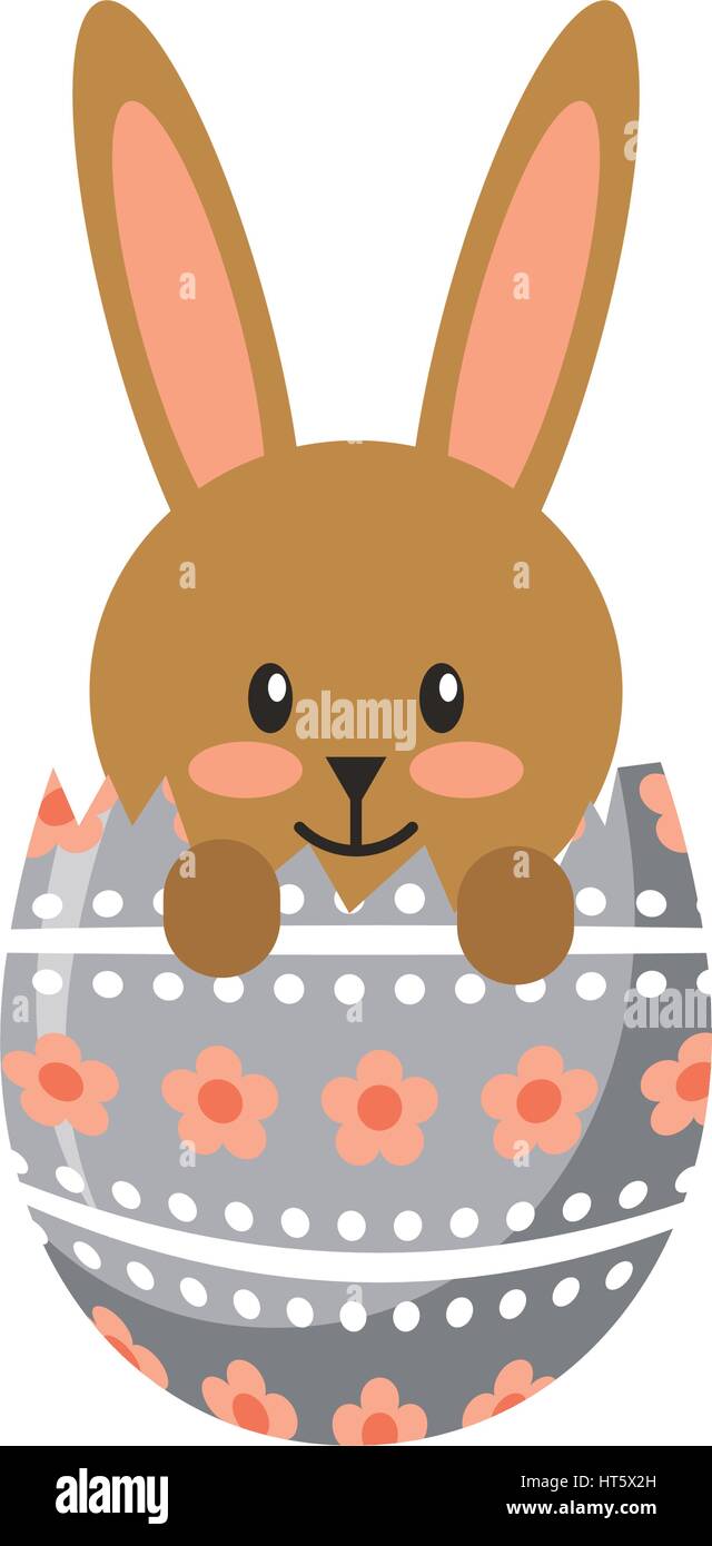 cute rabbit with egg character icon Stock Vector Image & Art - Alamy