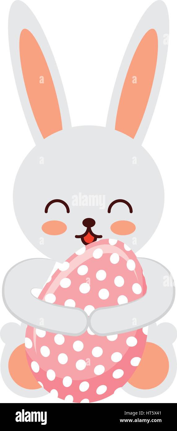 cute rabbit with egg character icon Stock Vector Image & Art - Alamy