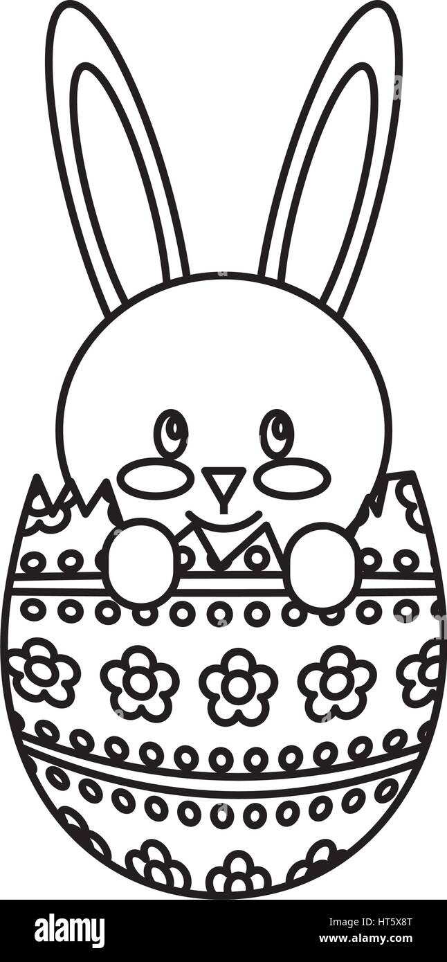 cute rabbit with egg character icon Stock Vector Image & Art - Alamy