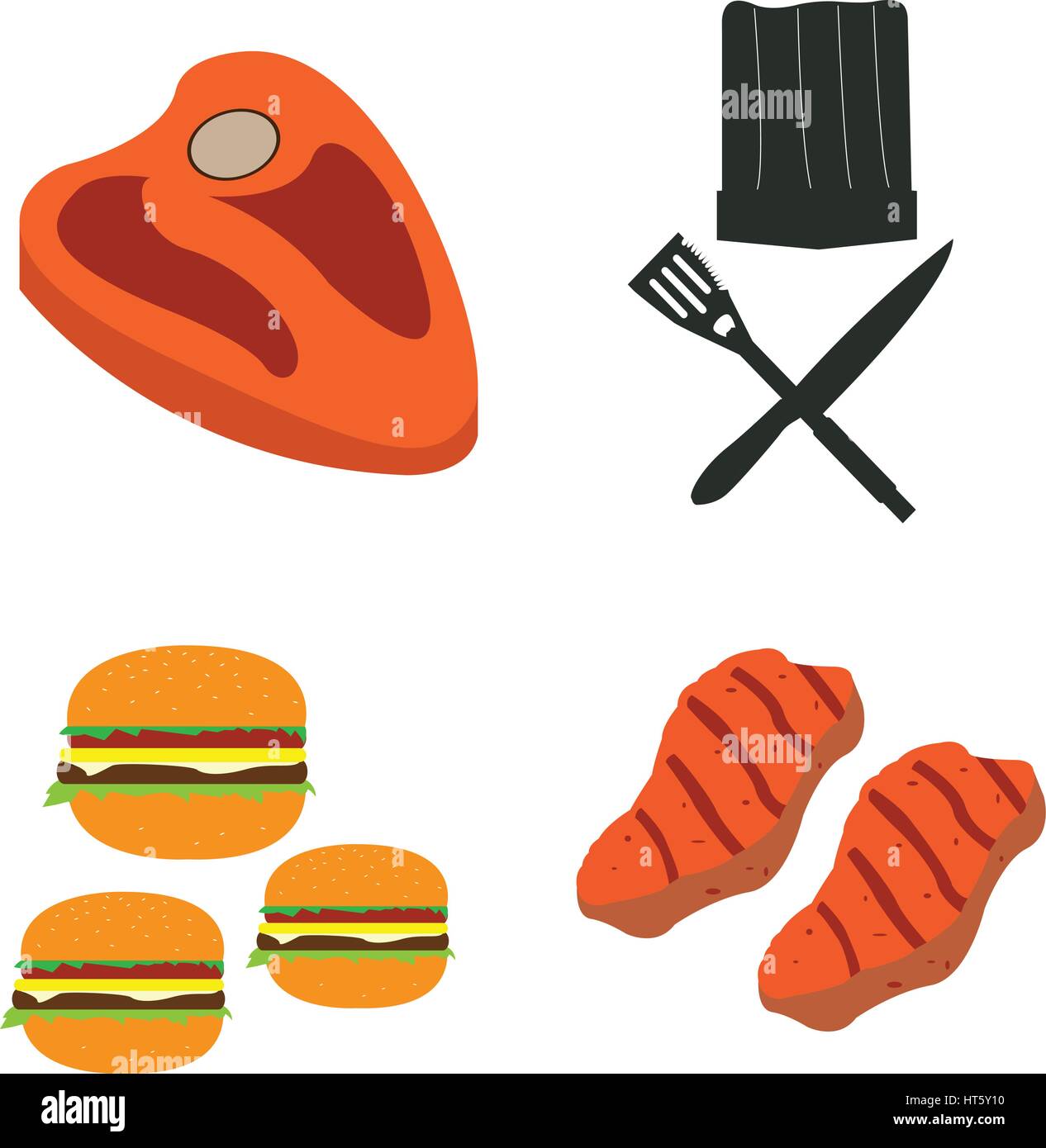 Set of barbecue ralted objects Stock Vector Image & Art - Alamy