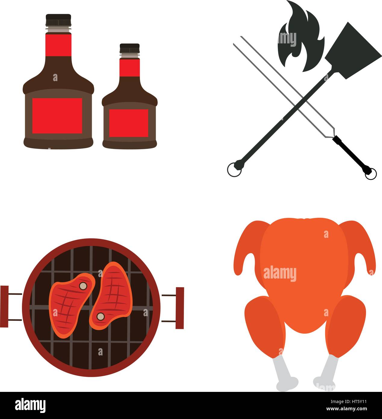 Set of barbecue ralted objects Stock Vector Image & Art - Alamy
