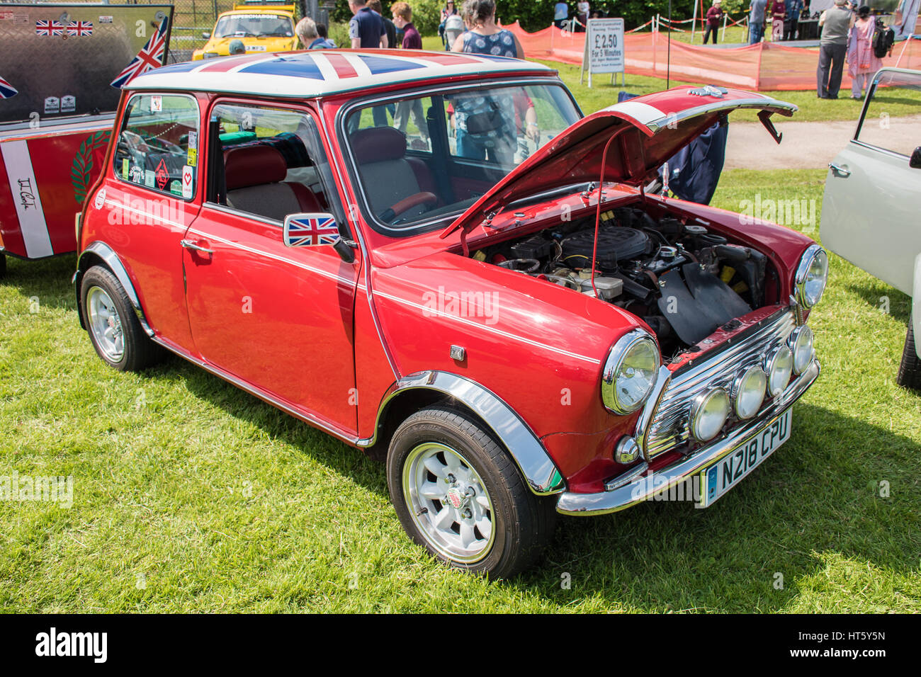 MANCHESTER, UNITED KINGDOM - JULY 11, 2015: A 1995 Rover Mini Cooper classic car. July 2015. Stock Photo