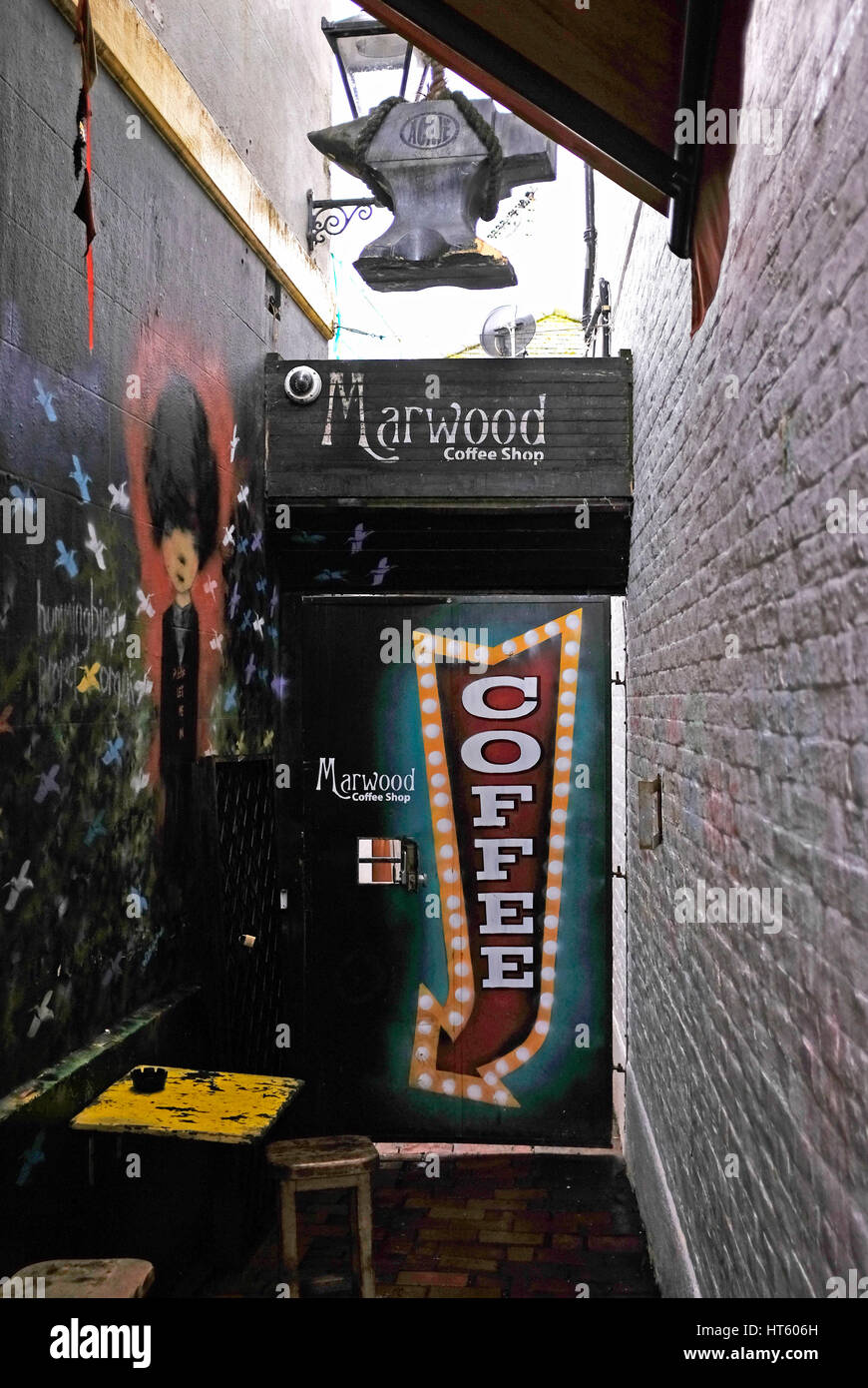 The quirky Marwood Coffee Shop in The Lanes area of Brighton UK Stock