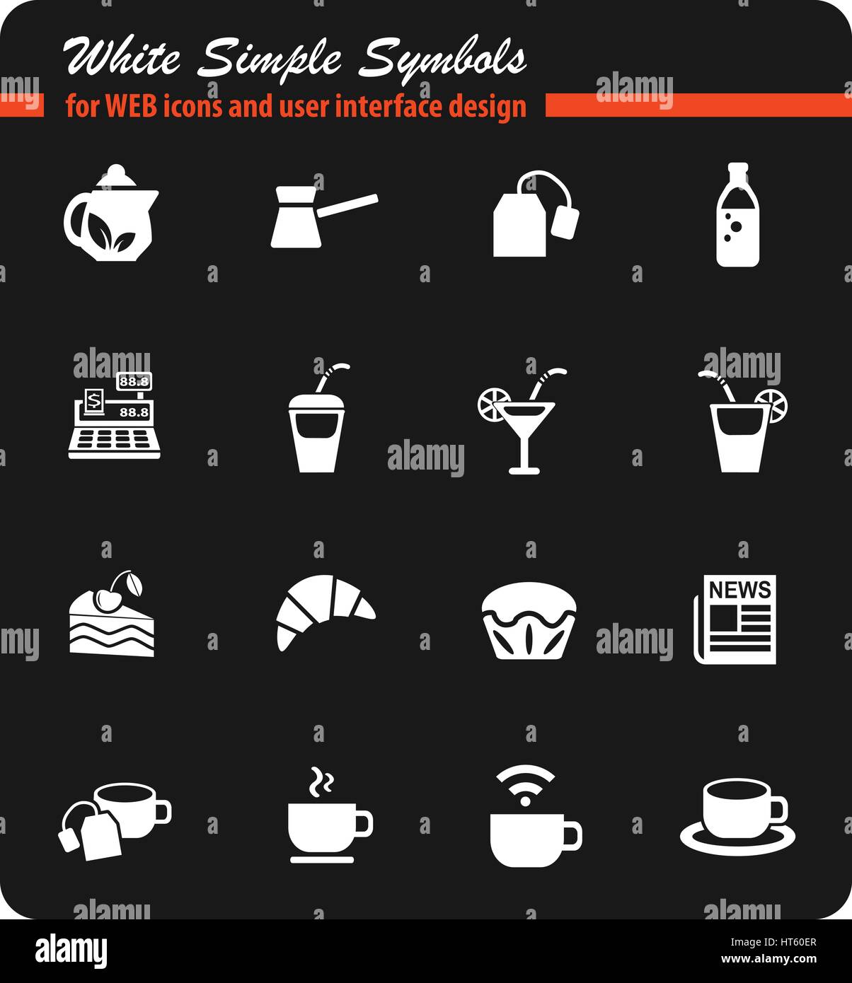 cafe web icons for user interface design Stock Vector Image & Art - Alamy