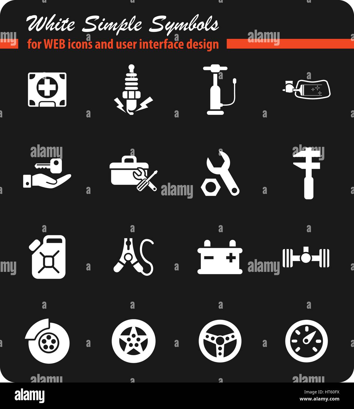 car shop white simple symbols for web icons and user interface design ...