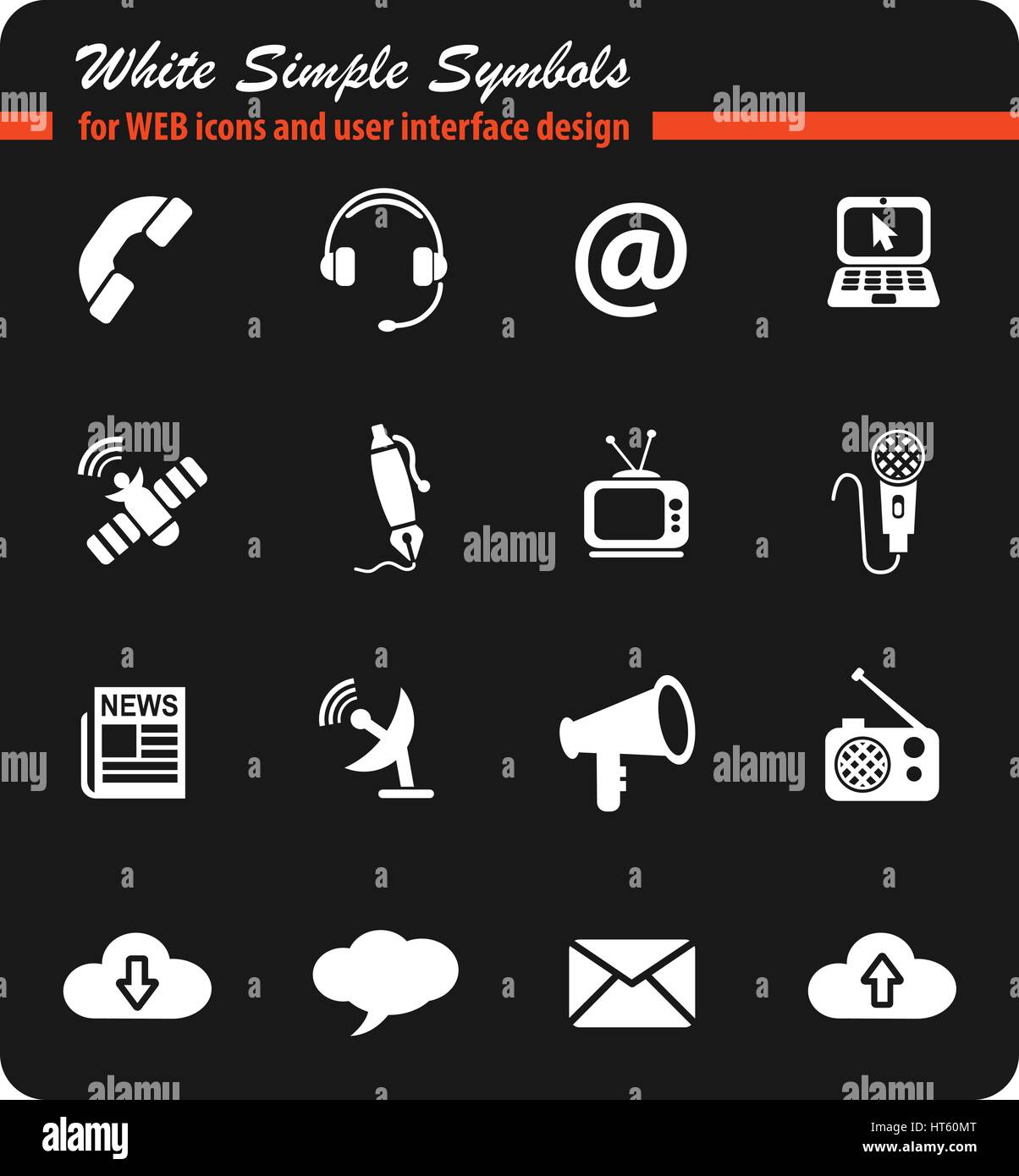 communication web icons for user interface design Stock Vector Image ...