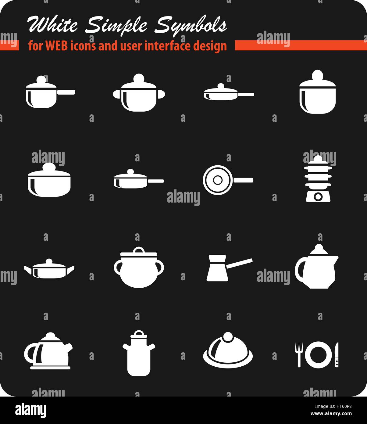 dishes web icons for user interface design Stock Vector Image & Art - Alamy