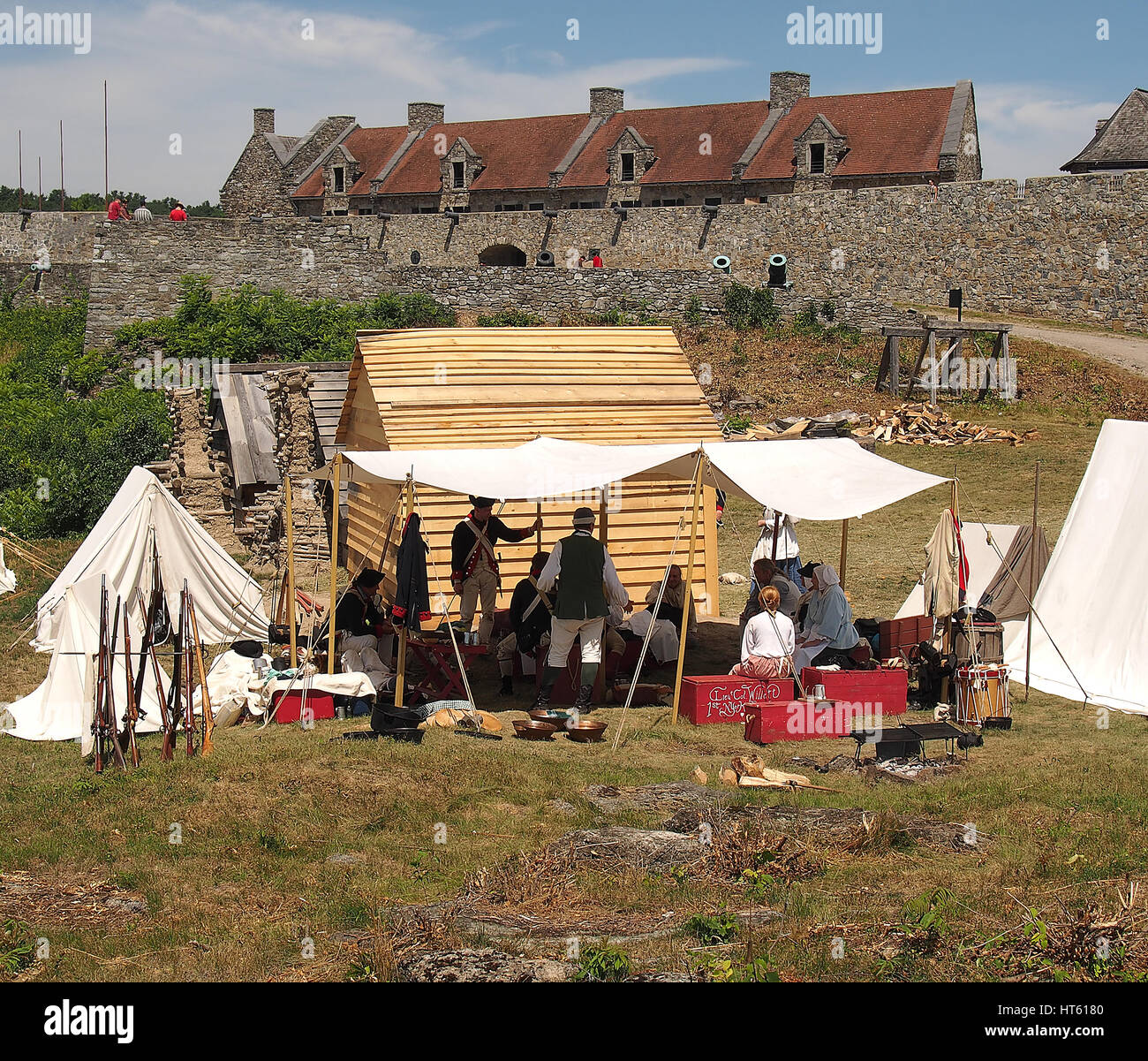 Reenactors at Fort Ticonderoga in Ticonderoga, New York Stock Photo