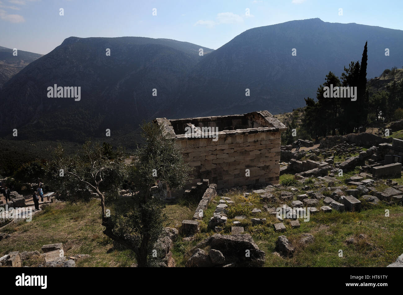 The archaeological site of Delphi in Greece Stock Photo