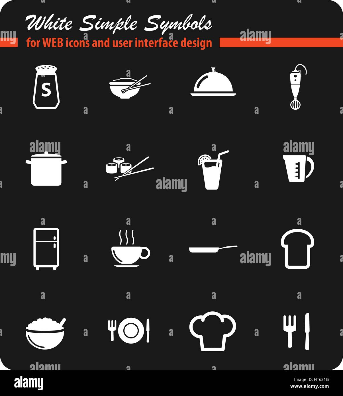Food and kitchen simple icons for web Stock Vector Image & Art - Alamy
