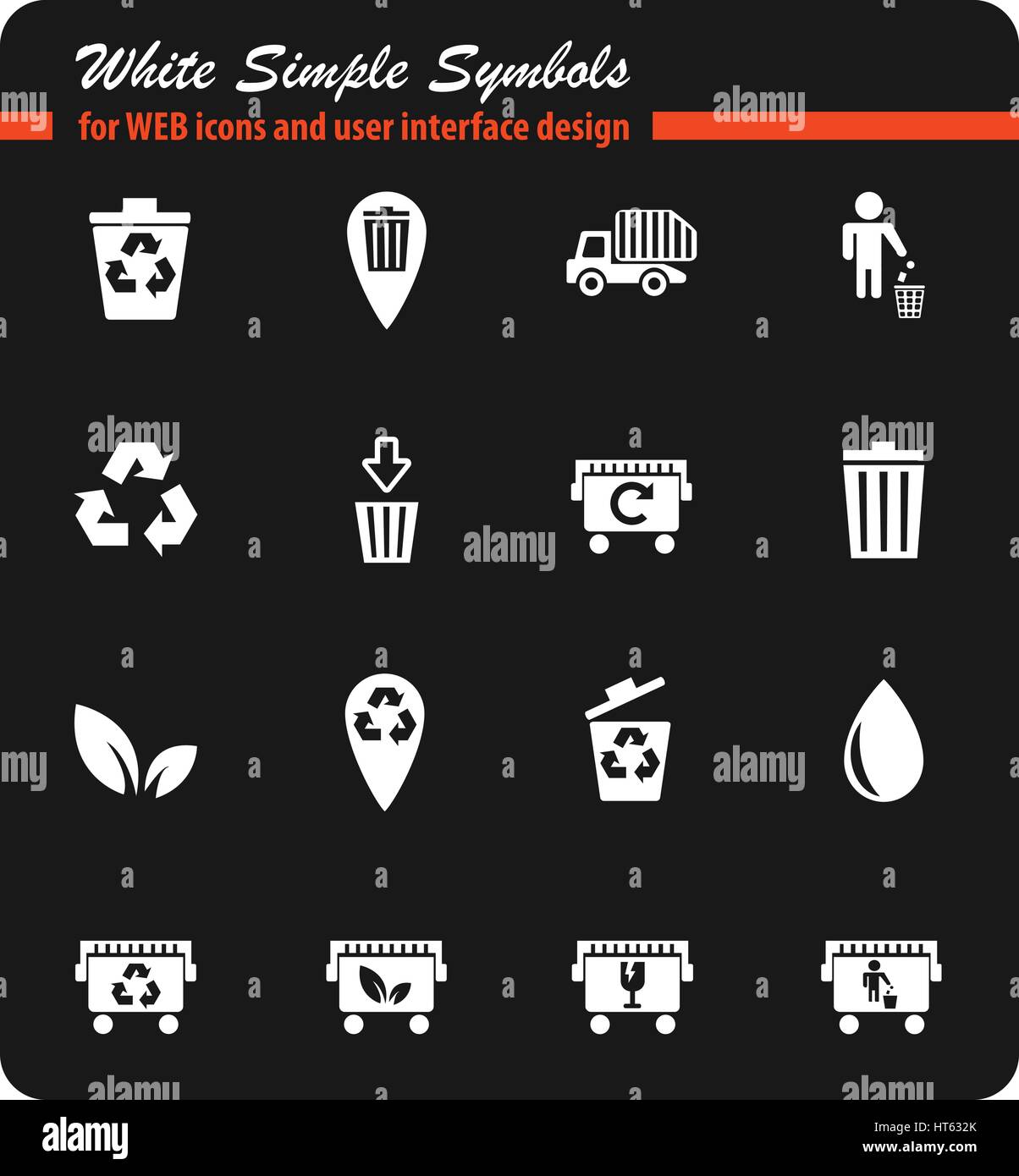 Garbage simply symbol for web icons and user interface Stock Vector ...