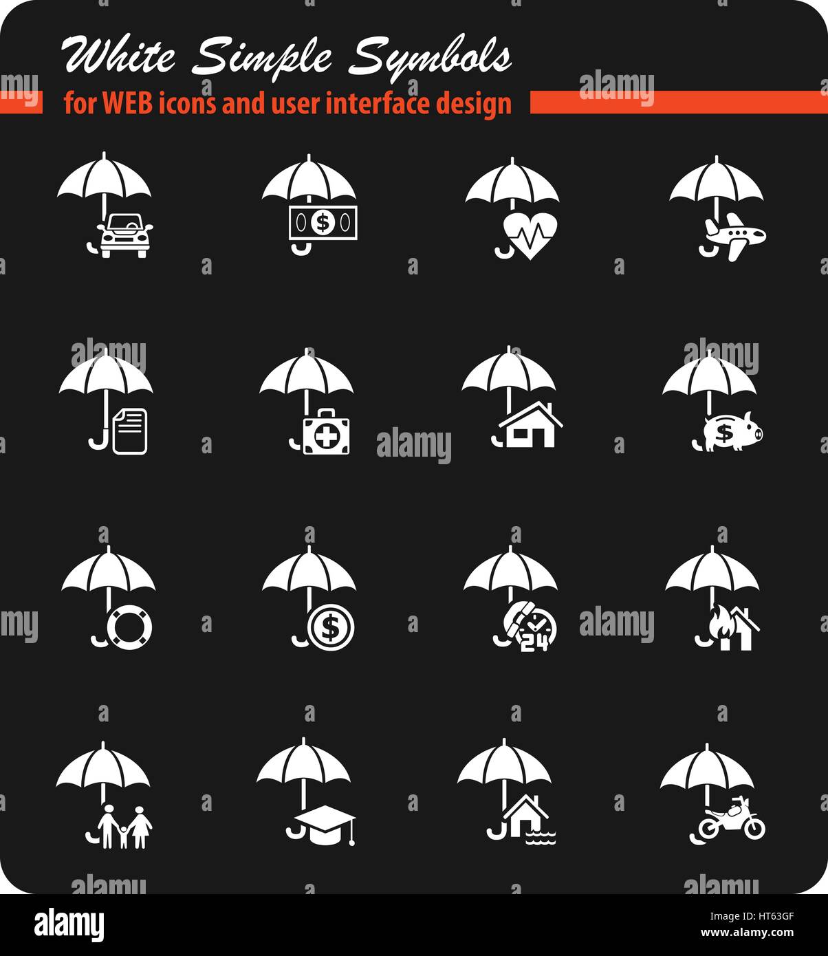 insurance web icons for user interface design Stock Vector Image & Art ...