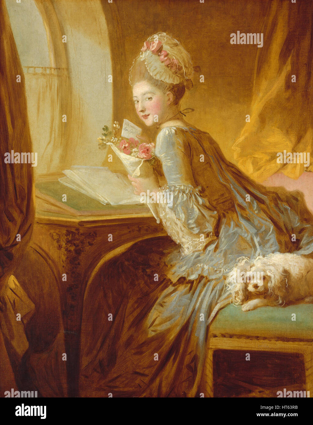 The Love Letter by Jean Honore Fragonard Stock Photo